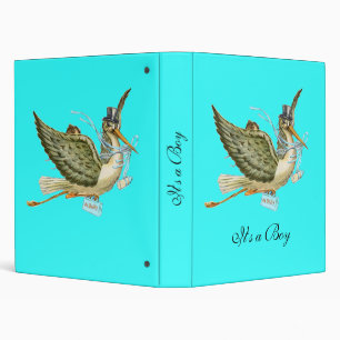 Classeur BABY SHOWER STORK, bleu