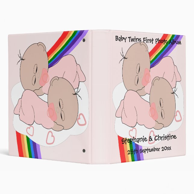 Classeur Baby Twin Girls First Photo Album (Arrière-plan)