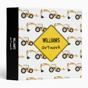 Classeur Backhoe Construction Camion Artwork Artiste Keepsa