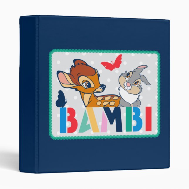 Classeur Badge de point Bambi & Thumper Polka (Devant/Côté)