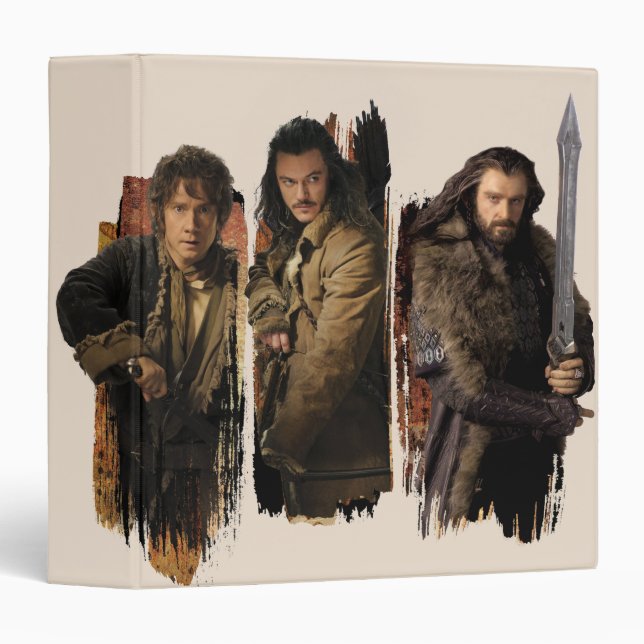 CLASSEUR BAGGINS™, BARD THE BOWMAN™ & THORIN OAKENSHIELD™ (Devant/Côté)