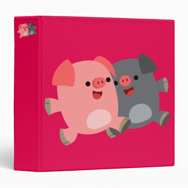 Classeur Bague De Porcs De Carton Noir Et Blanc (Devant/Côté)