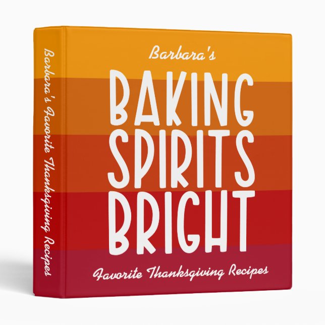 Classeur Baking Spirits Brights Thanksgiving Recipe  (Devant/Côté)