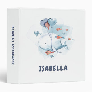 Classeur Baleine et poissons de Whimsical Personnalisé