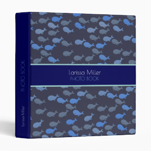 Classeur baleines bleues, mignonnes