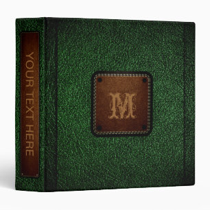 Classeur Balise Brown en cuir vert foncé