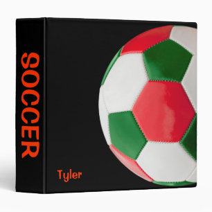 Classeur Balle de football vert et rouge