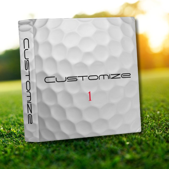 Classeur Balle de golf avec texte et numéro personnalisés (Créateur téléchargé)