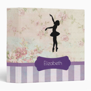 Classeur Ballerina Silhouette sur Elegant Motif Vintage