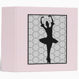 Classeur Ballerina Silhouette sur un Motif de mandala du co