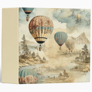 Classeur Balloon vintage à air chaud dans un paysage serein