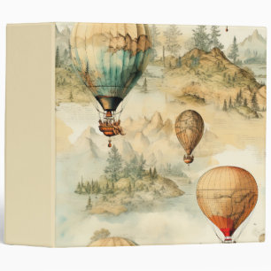 Classeur Balloon vintage à air chaud dans un paysage serein