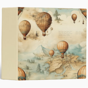 Classeur Balloon vintage à air chaud dans un paysage serein