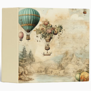 Classeur Balloon vintage à air chaud dans un paysage serein