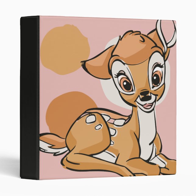 Classeur Bambi Assis Avec Un Sourire (Devant/Côté)