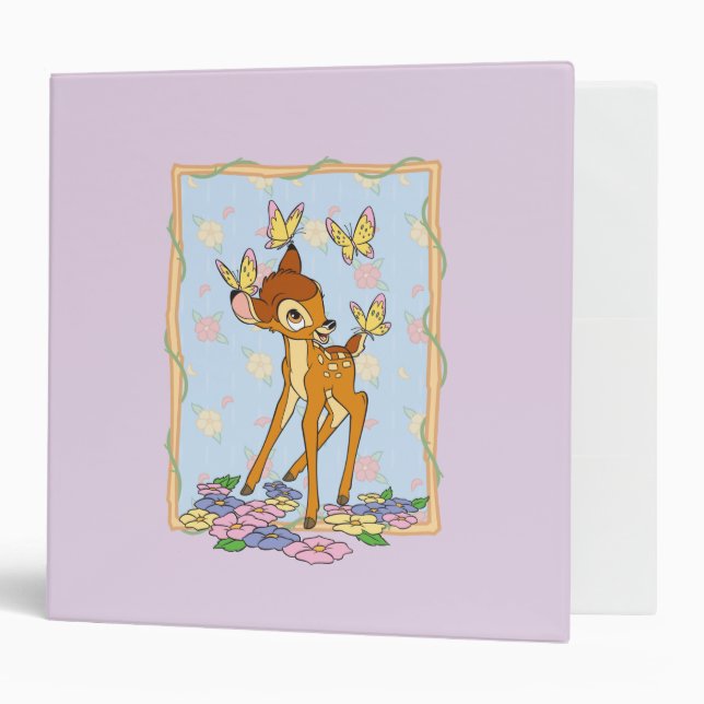 Classeur Bambi et papillons (Devant/intérieur)