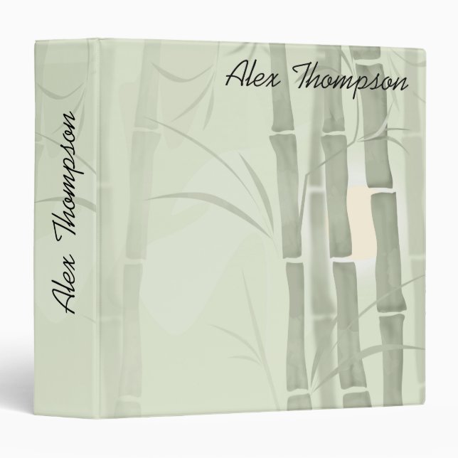 Classeur Bamboo vert (Devant/Côté)