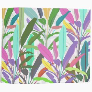 Classeur Banane colorée tropicale Feuille Motif blanc
