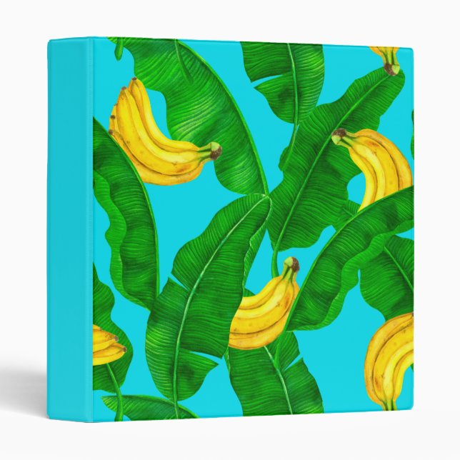 Classeur Bananes et aquarelle feuille (Devant/Côté)