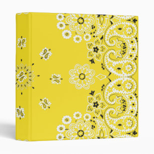 Classeur Bandanna jaune de Paisley reliure à anneaux de 1