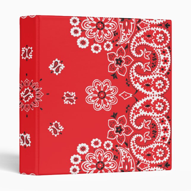 Classeur Bandanna rouge de Paisley reliure à anneaux de 1 (Devant/Côté)