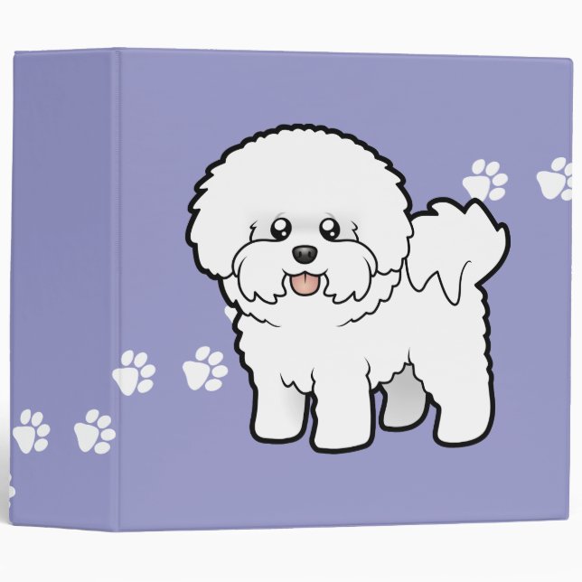 Classeur Bande dessinée Bichon Frise (Devant/Côté)
