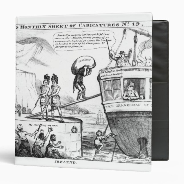 Classeur Bande dessinée satirique au sujet de l'état de (Devant/Intérieur)