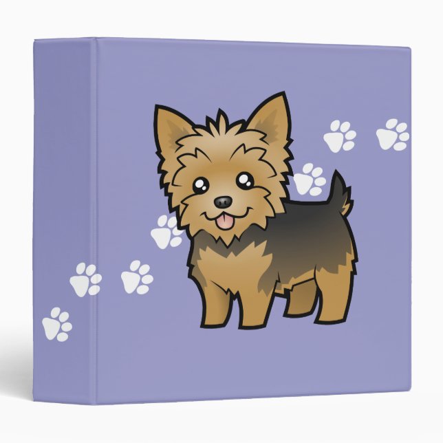 Classeur Bande dessinée Yorkshire Terrier (cheveux courts (Devant/Côté)
