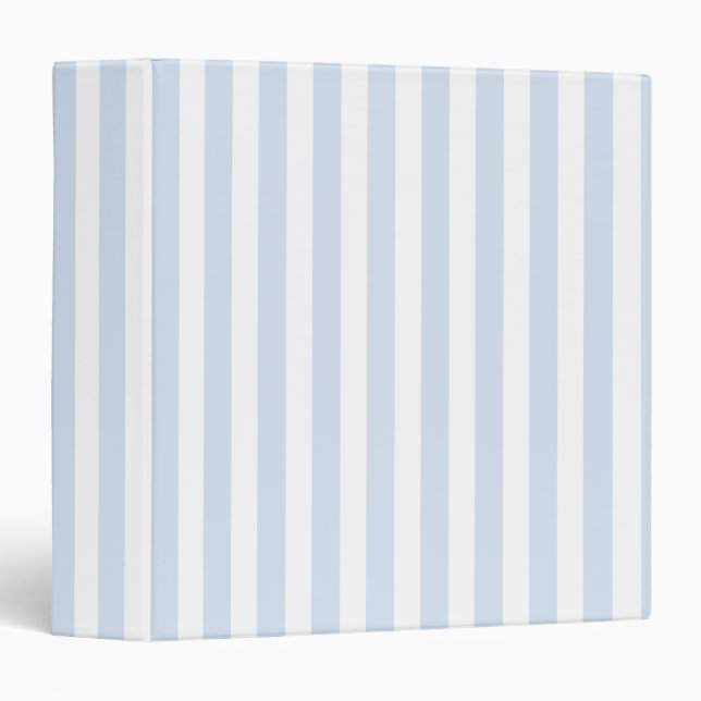 Classeur Bandes de bonbons bleu pâle et blanc (Devant/Côté)