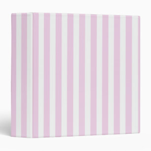 Classeur Bandes de bonbons rose pâle et blanc