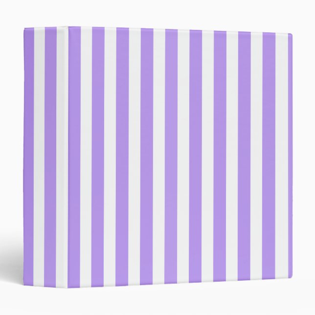 Classeur Bandes de bonbons violettes et blanches (Devant/Côté)
