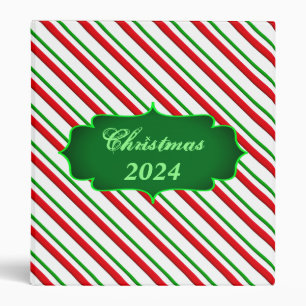 Classeur Bandes de sucre de canne, rouge, vert et blanc