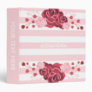 Classeur Bandes florales roses