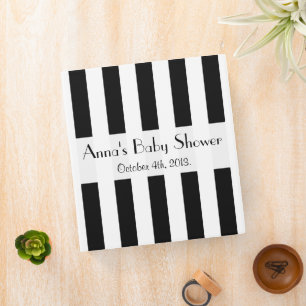 Classeur Bandes noires et blanches, Lignes, Baby shower