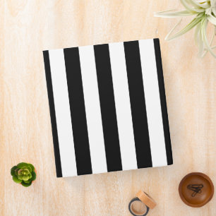 Classeur Bandes noires et blanches, Motif rayé, Lignes