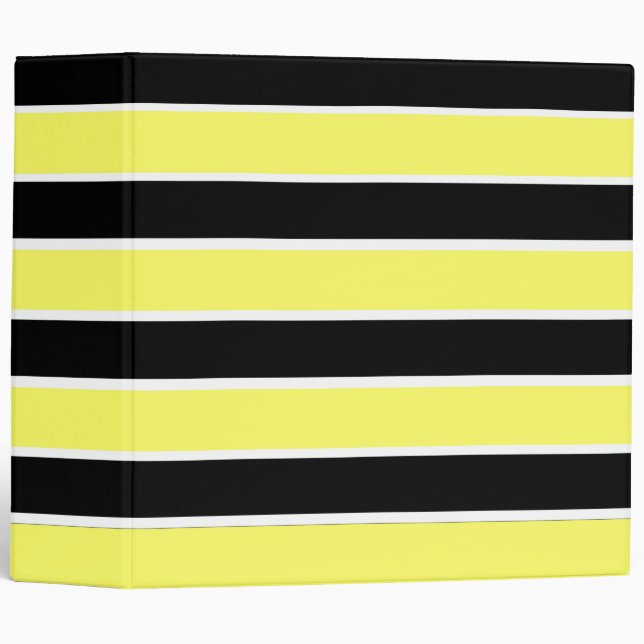 Classeur Bandes noires, jaunes et blanches (Devant/Côté)