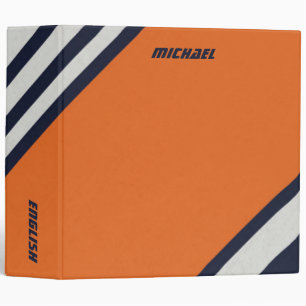 Classeur Bandes rétro en bleu orange