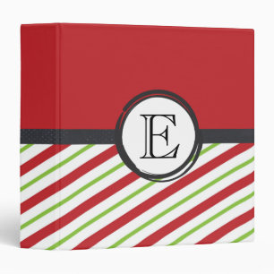 Classeur Bandes Rouges Et Vertes Avec Monogramme En Cercle