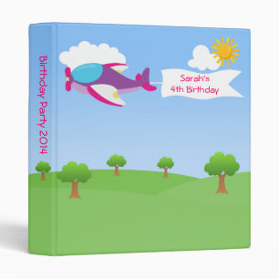 Classeur Bannière d'avion Fille fête d'anniversaire Album