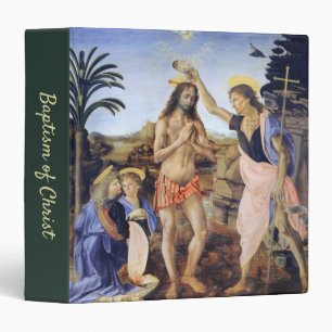 Classeur Baptême du Christ par Verrocchio, Léonard de Vinci