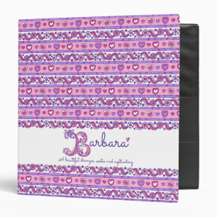 Classeur Barbara lettre B coeur fleurs nom signifiant