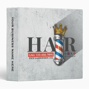 Classeur Barber Hair Shop King Crown Barber Pole Hair Salon