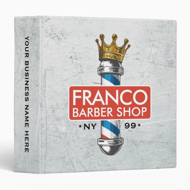 Classeur Barber Hair Shop King Crown Barber Pole Hair Salon (Devant/Côté)