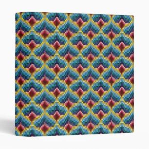 Classeur Bargello coloré broderie Boho Chic Motif