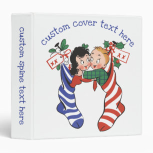 Classeur Bas de Noël vintage avec des enfants mignons