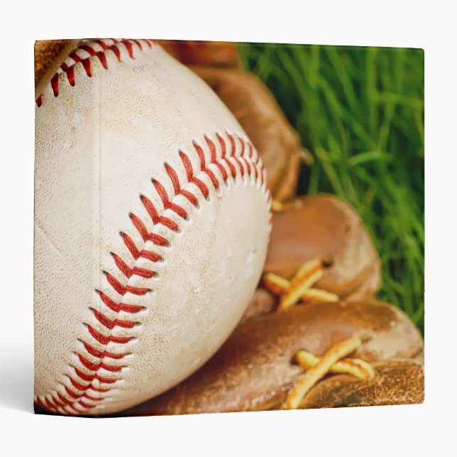 Classeur Base-ball avec le gant 1,5" album photos (Devant/Côté)