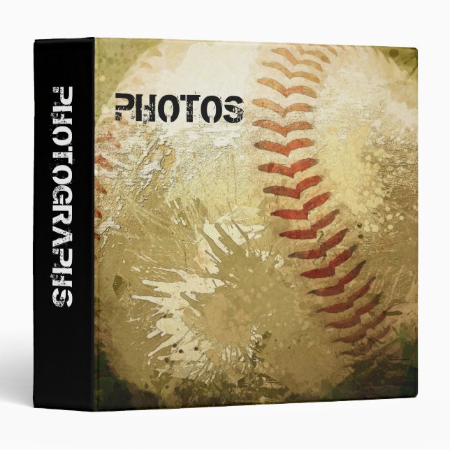 Classeur Base-ball texturisé peignant 1,5" album photos (Devant/Côté)