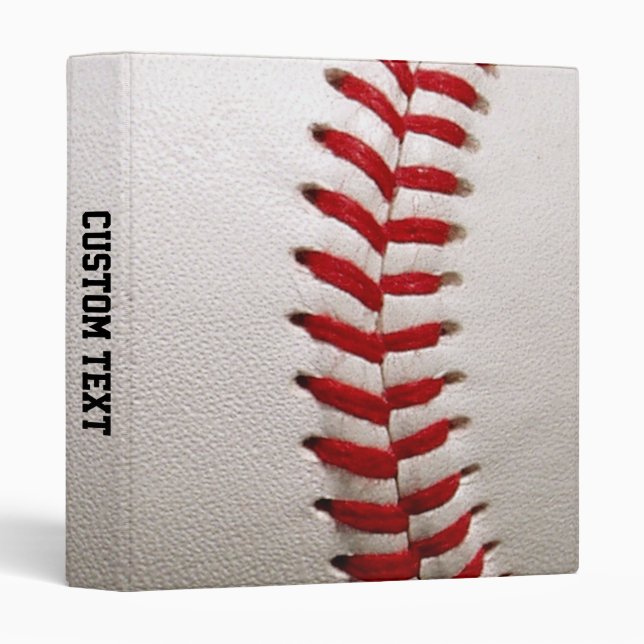 Classeur Baseball avec texte personnalisable (Devant/Côté)