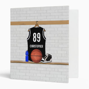Classeur Basket-ball noir et blanc personnalisé Jersey