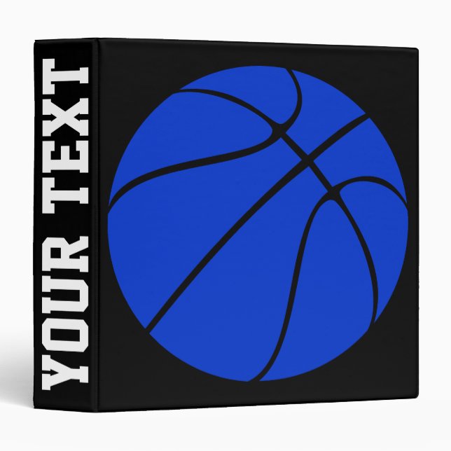 Classeur Basket Bleu Basket Basket-ball Personnalisé Playbo (Devant/Côté)